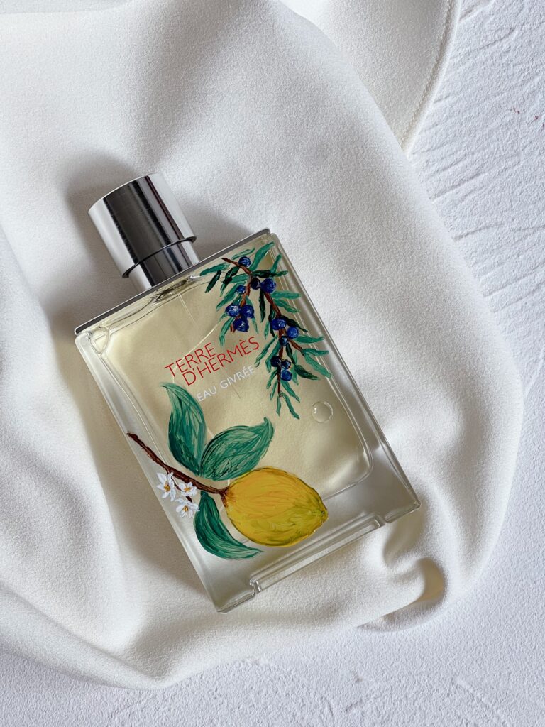 bottle painting on hermes perfume