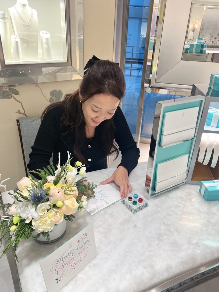 onsite calligraphy for Tiffany by inkyturtle calligraphy